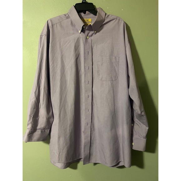 Roundtree Yorke Mens Gold Label‎ 80s Non Iron Pinpoint Shirt Size 17.5 (34) - Picture 1 of 5
